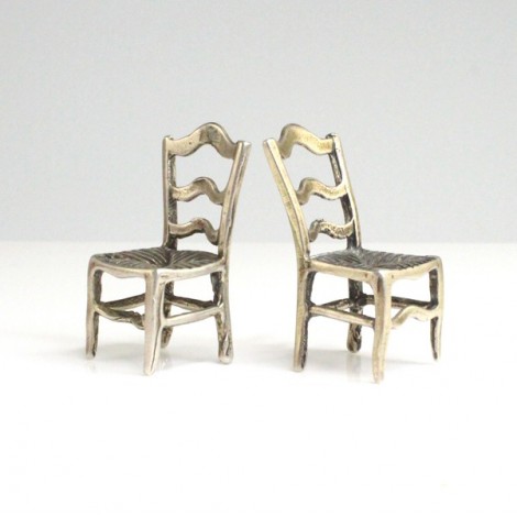 set 2 miniaturi , scaune din argint. Italia
